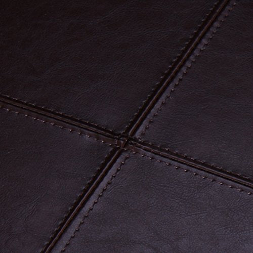 Reddish Brown Faux Leather Storage Ottoman Cube Bench T2327