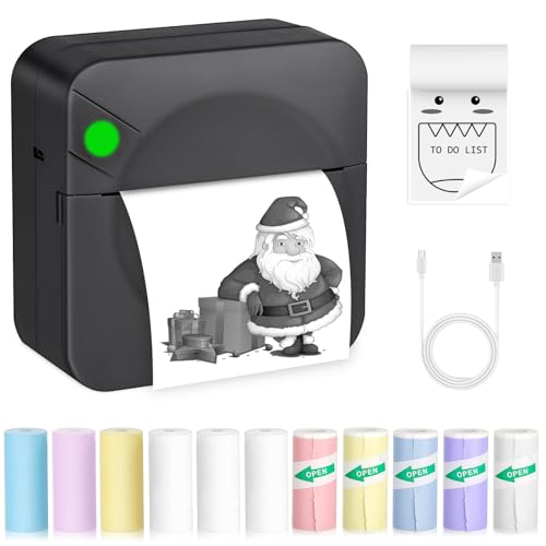 Pink Mini Thermal Printer with 11 Rolls Paper Z1011
