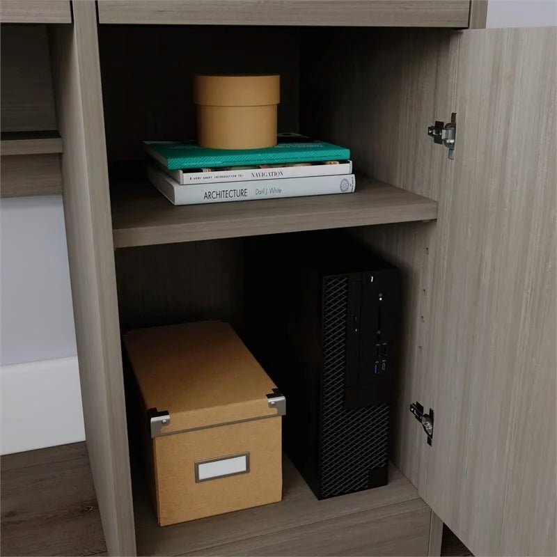 Contemporary Gray Engineered Wood Computer Desk M927504