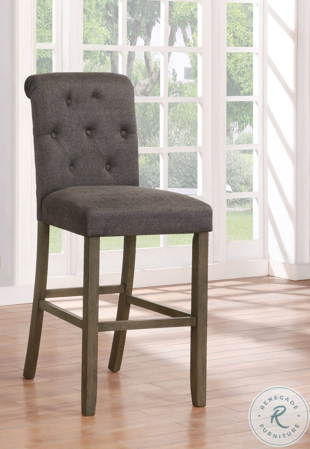 Grey Bar Stool Set of 2 S82950