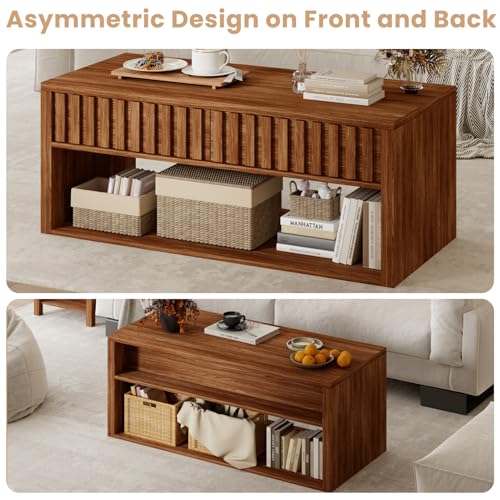 Lift Top Coffee Table with Storage Shelf U749