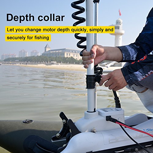 White 12V 55LBS 48inch Bow Mount Trolling Motor with Remote Control N9476