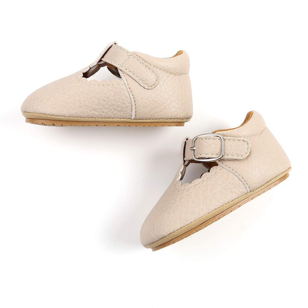 Beige Baby Girl Mary Jane Flats Dress Shoes Z5114