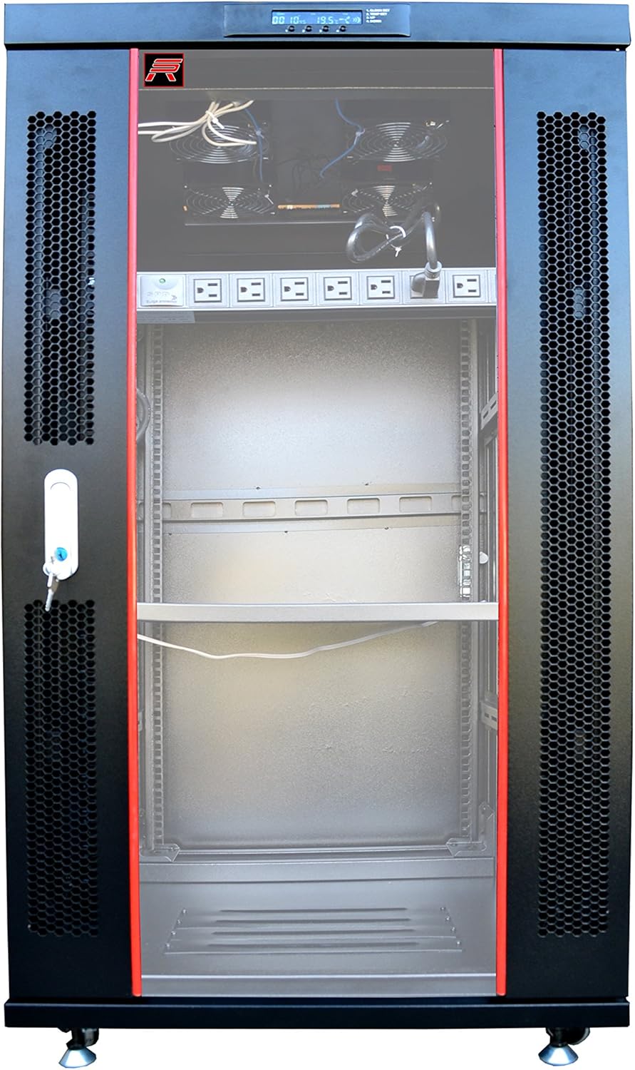 18U Server Rack Network Enclosure 39 inch Deep Data Cabinet on Wheels O121
