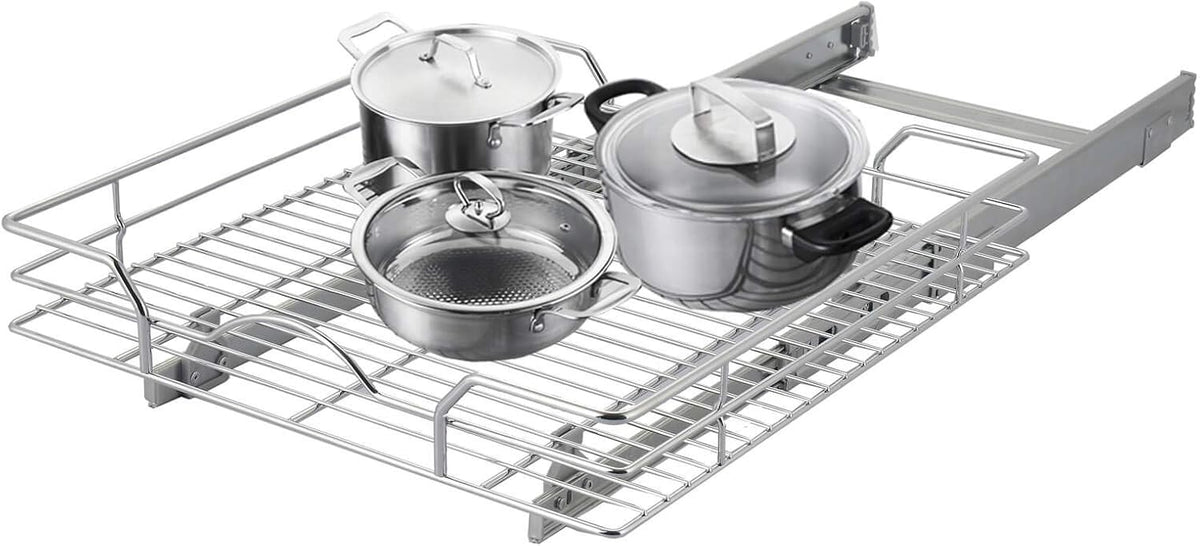 2 Tier Chrome Slide Out Cabinet Organizer J636534