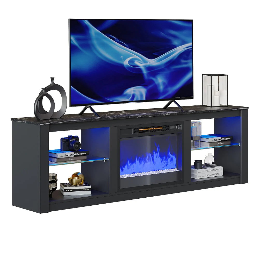 Black Electric Fireplace TV Stand C63376