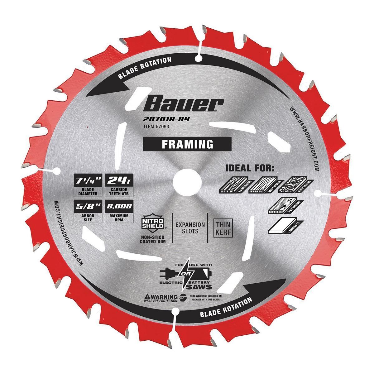 7-1/4 in. 24T Framing Circular Saw Blade, 3 Pack W69540