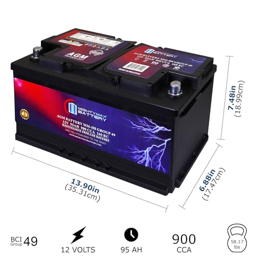 AGM Car Battery 12V 60 AH 680 CCA BCI Group Size 47 D327804
