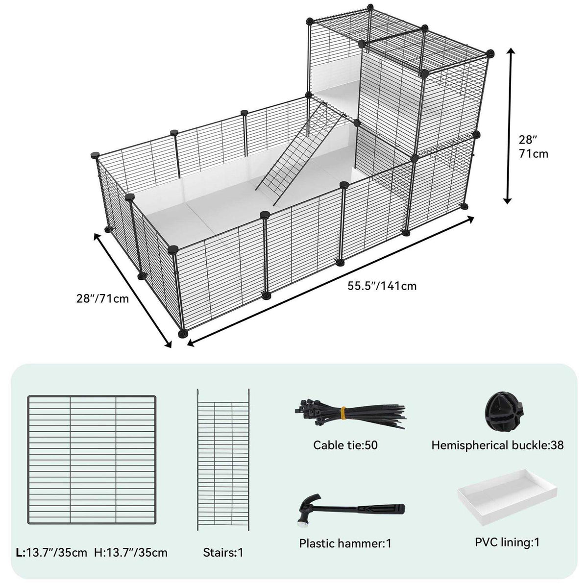 Guinea Pig Cage with Waterproof Plastic Liner L577