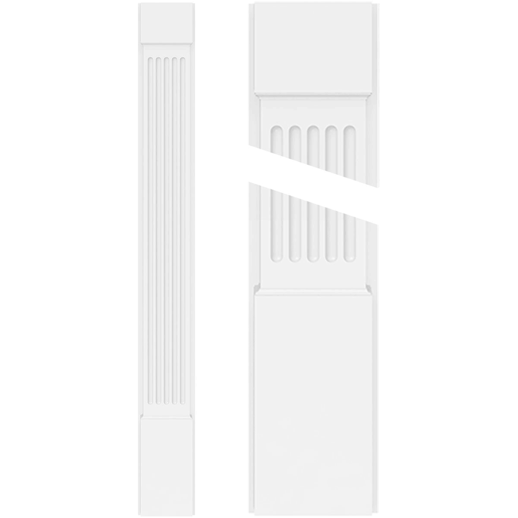 Fluted PVC Pilaster with Capital & Base (Pair) W896371