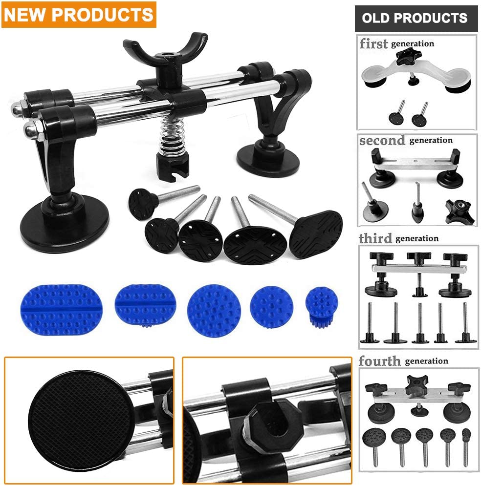 Auto Body Repair Tool Kit with Double Pole Bridge Dent Puller and Glue Set F991791