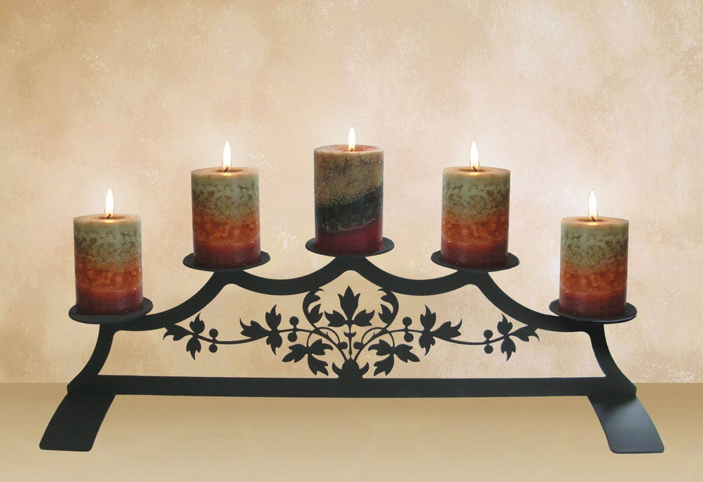 Pinecone Fireplace Pillar Candle Holder J431