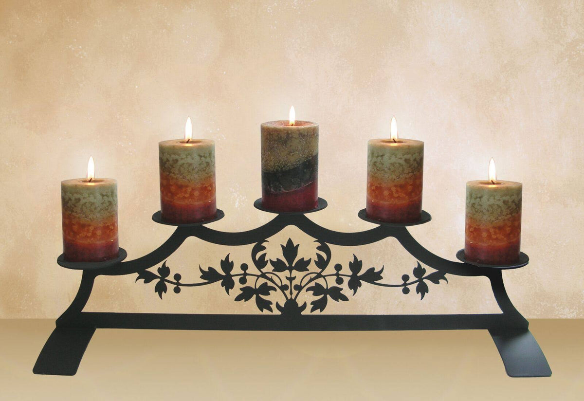Pinecone Fireplace Pillar Candle Holder J431