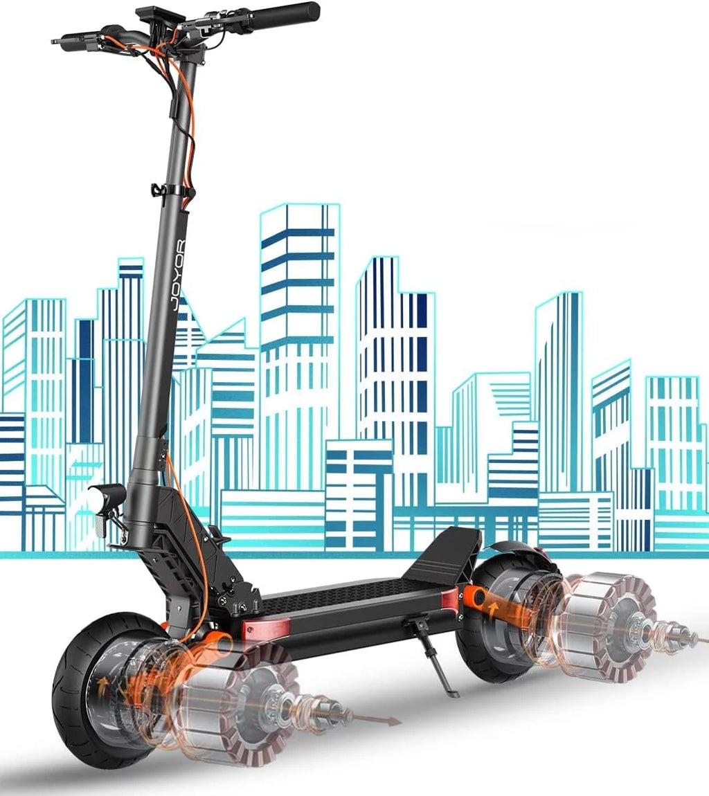 Dual Motor Electric Scooter, 2000W Up to 37 MPH & 50 Miles, 10 Off-Road Tires O402