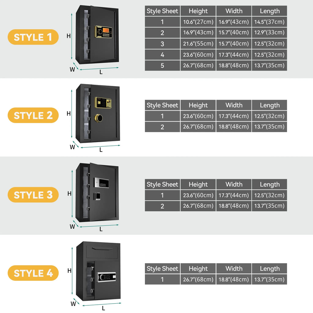 Safe Box with Digital Keypad, Water and Fire Resistant, Adjustable Shelves and LED Lighting C995239