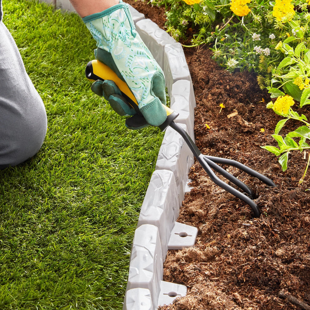 Faux Stone No-Dig Landscape Edging 10-ft. Plastic Gray T3130