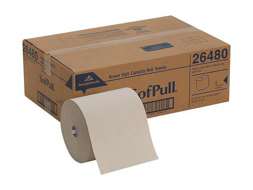 Brown Nonperforated Hardwound Roll Paper Towel 6 Rolls U21524