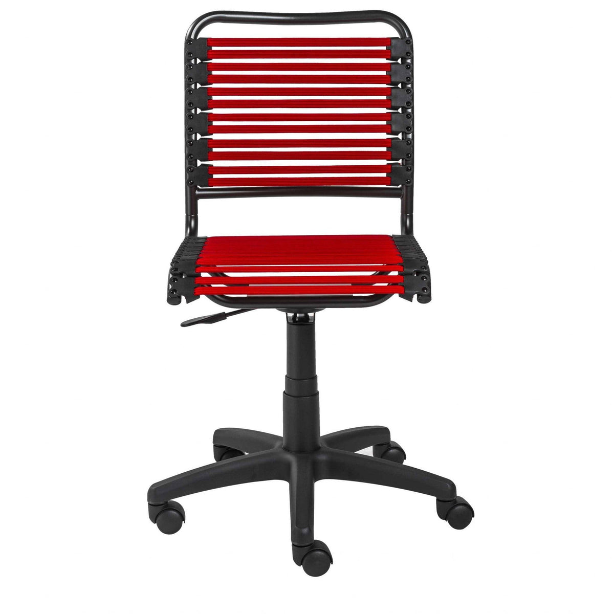 Red Flat Bungie Cords Low Back Office Chair with Graphite Black Frame and Base M4931