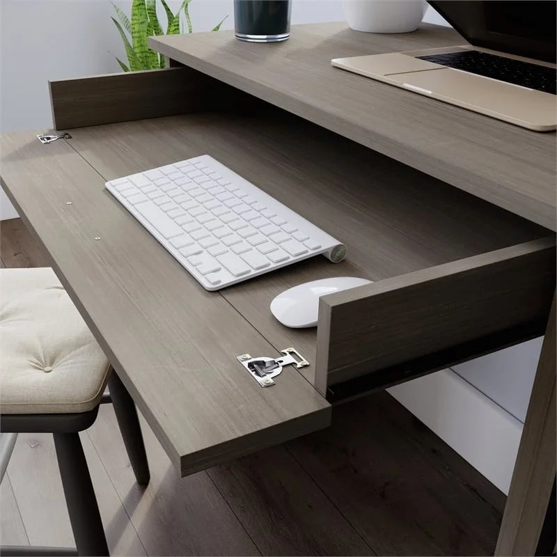 Contemporary Gray Engineered Wood Computer Desk M927504