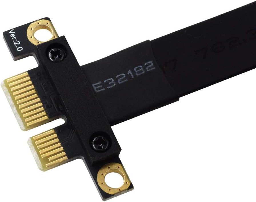 PCI-e 36PIN 1X Extender Extension Cable with Gold-Plated Connector (180 Degree 20cm) Pack of 2 X898