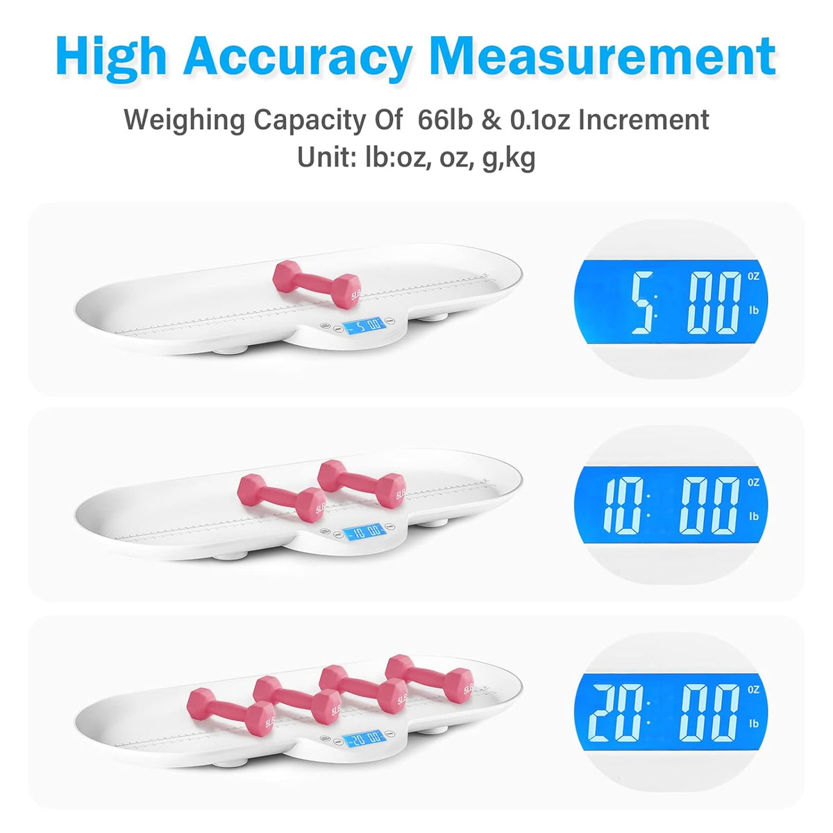 Digital Weighing Scale with Hold Function, LCD Display, Pack of 2 N546