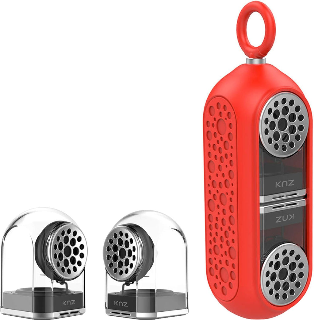 Portable Bluetooth True Wireless Speakers with Magnetic Connectable Base, Gray, Pack of 2 E46627