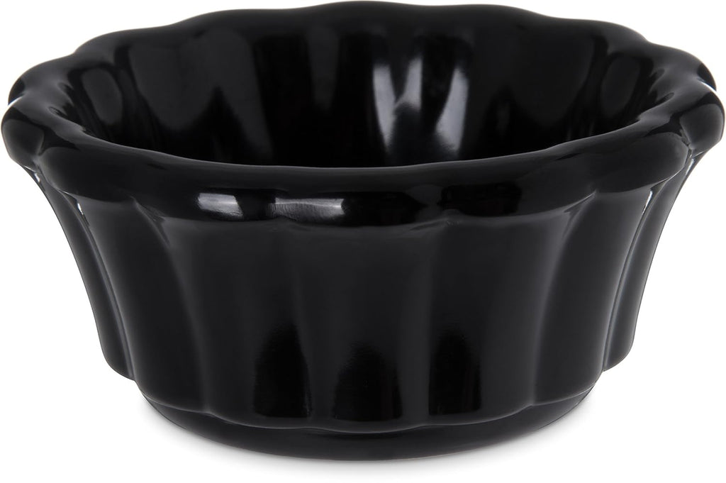 Black Melamine Scalloped Ramekin, 2 oz, Pack of 48 V71247
