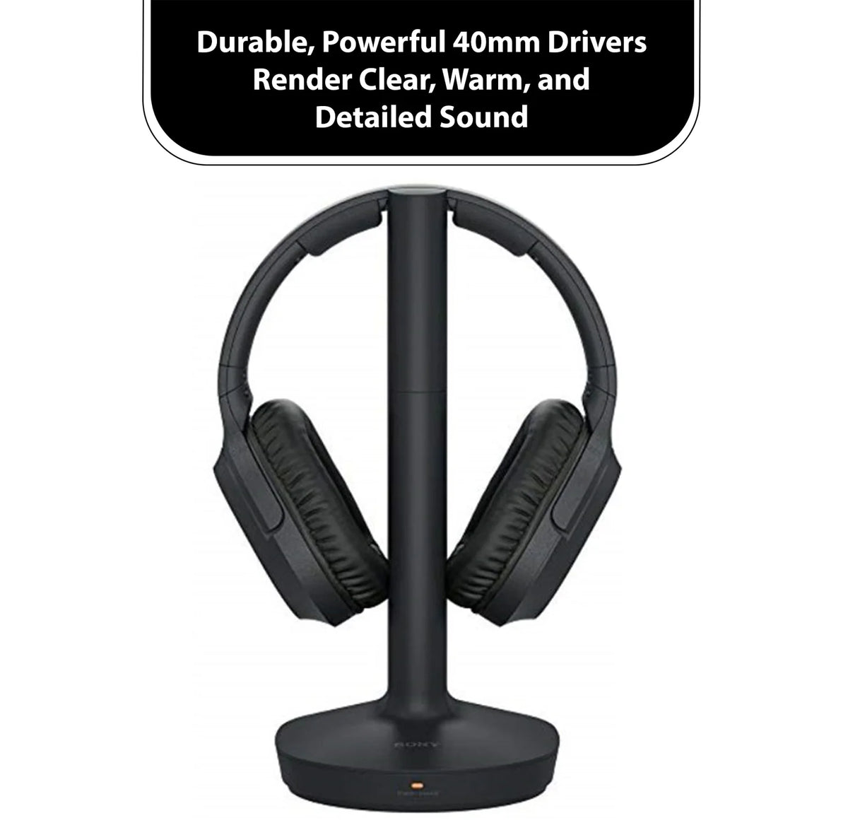 Wireless Over Ear Headphones with Transmitter Dock and RCA Plug Y-Adapter U780376