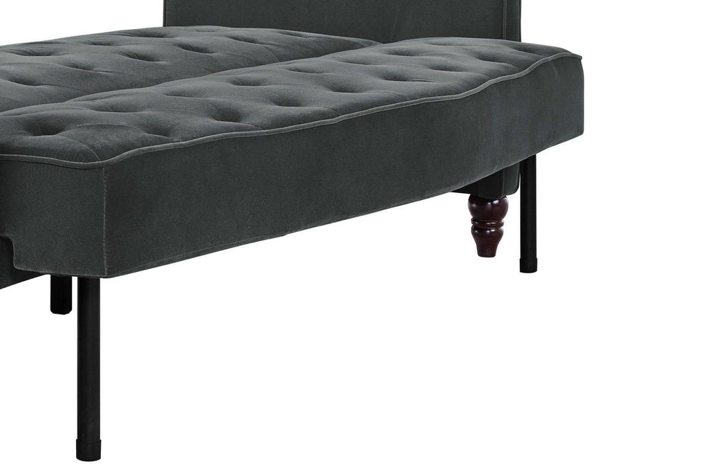 Gray Velvet Tufted Sofa Sleeper T18007