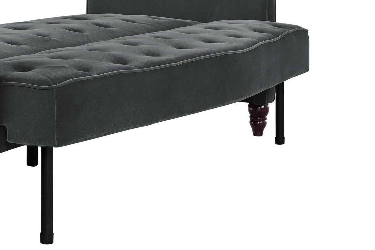 Gray Velvet Tufted Sofa Sleeper T18007