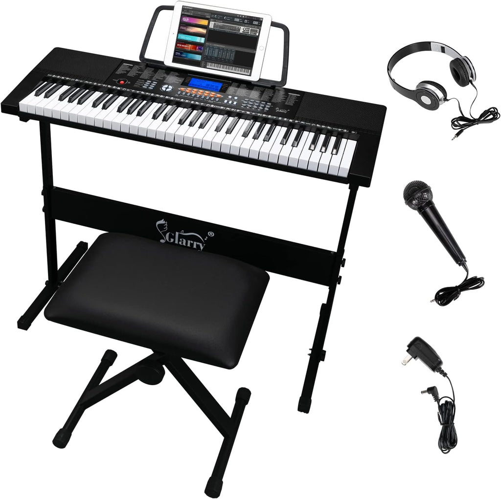 61-Key Portable Electronic Keyboard Piano with LCD Screen S110