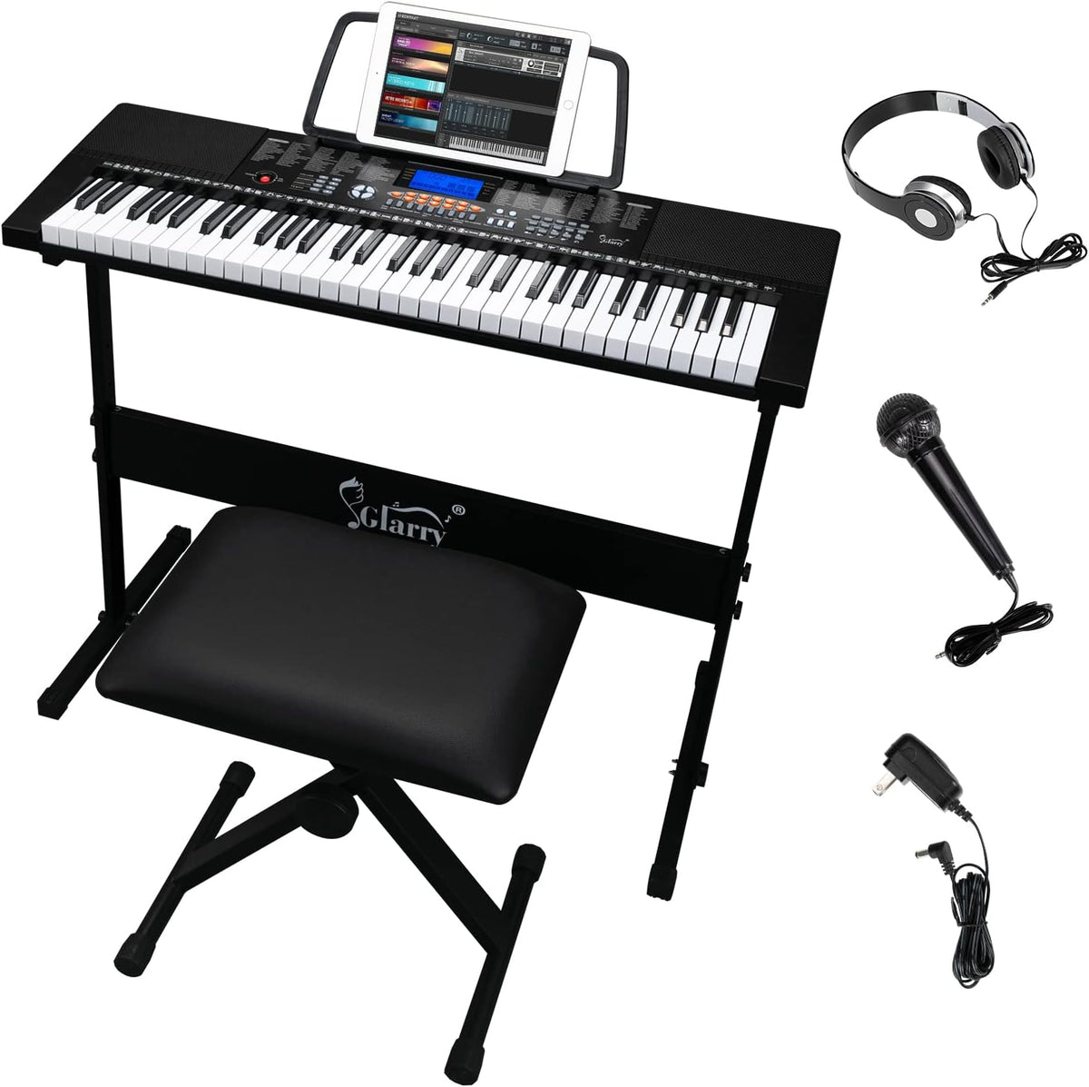 61-Key Portable Electronic Keyboard Piano with LCD Screen S110
