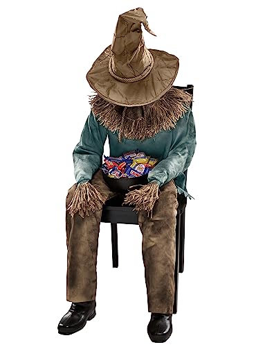 4.5 Ft Scary Sitting Scarecrow Animatronic Z117