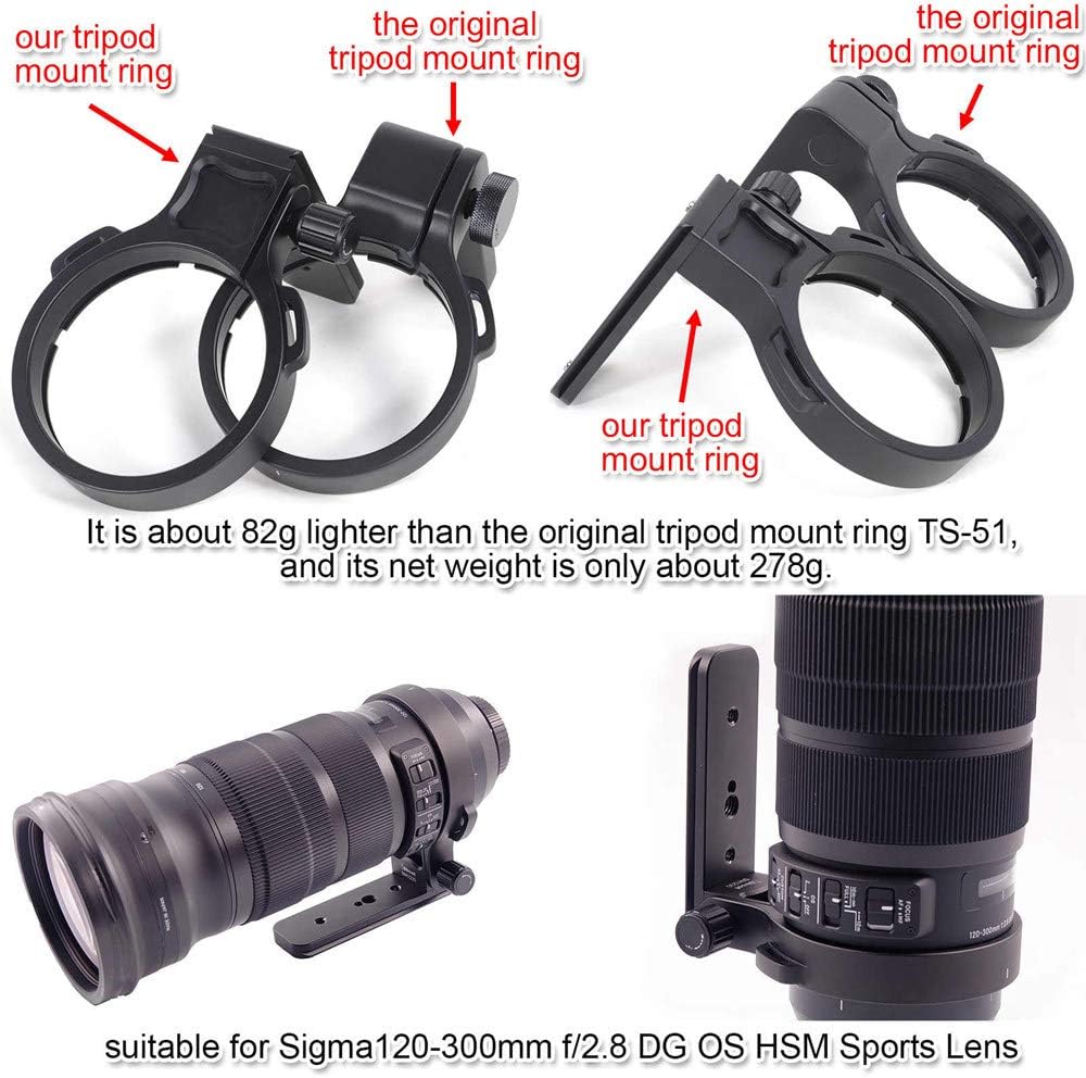CNC Machined Lens Collar Tripod Mount Ring ARCA Fit K10262