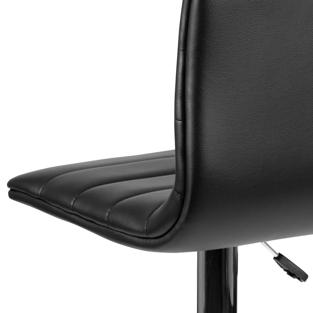 2 Pack Black Vinyl Adjustable Bar Stool with Back, Counter Height Swivel Stool V621717