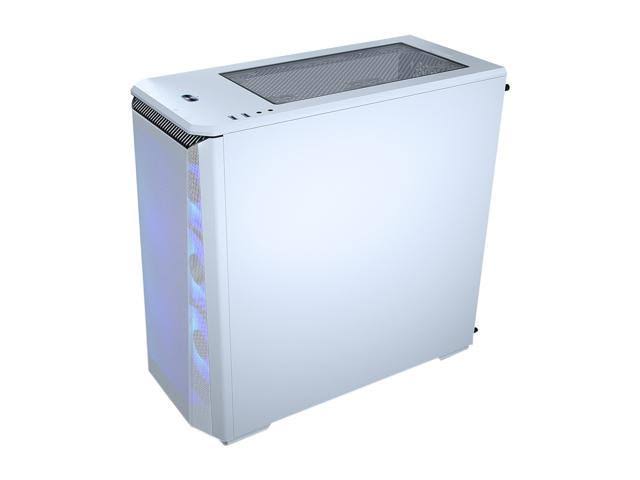 White Steel Tempered Glass ATX Mid Tower Computer Case X845171