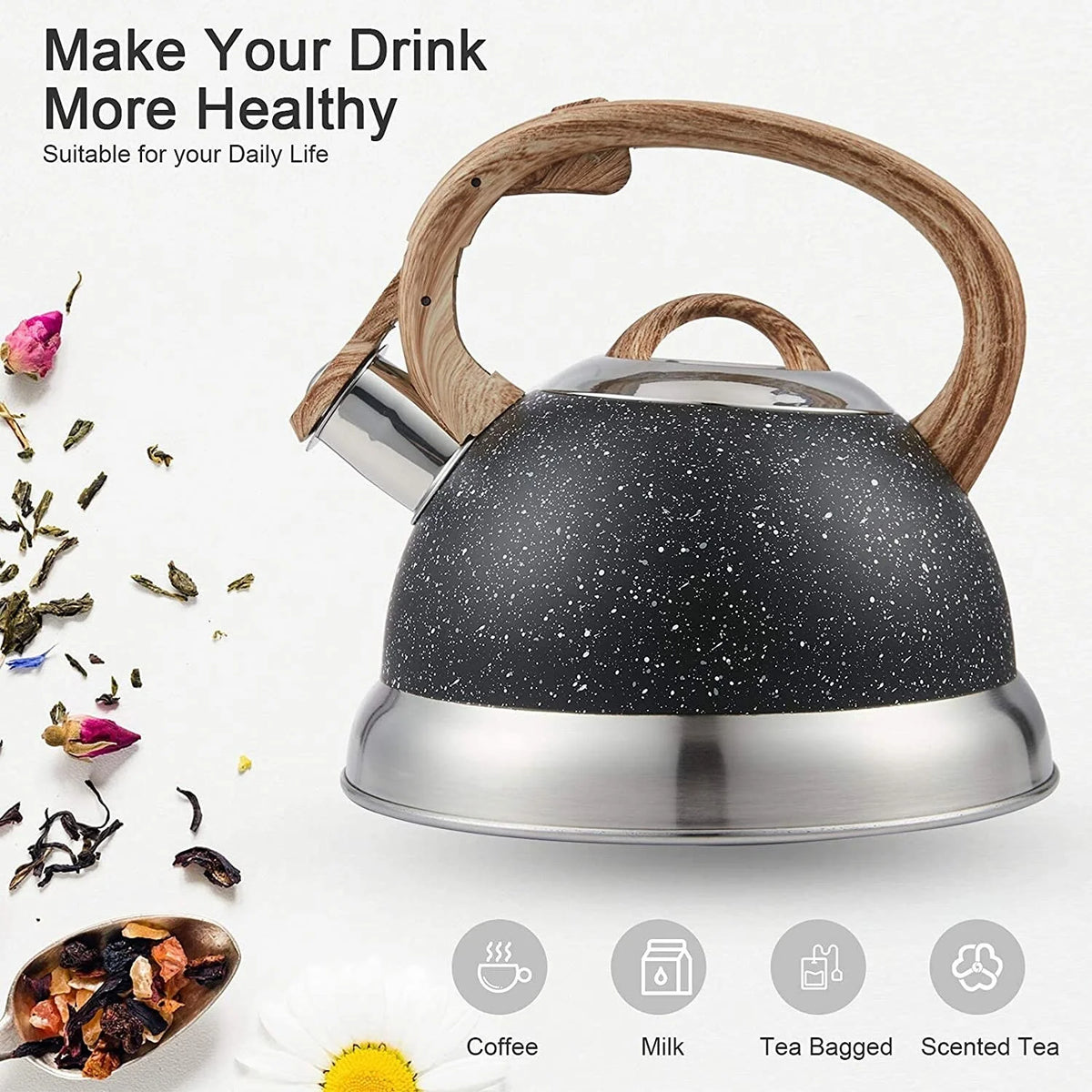 2.3 Qt. Stainless Steel Whistling Tea Kettle Y53268