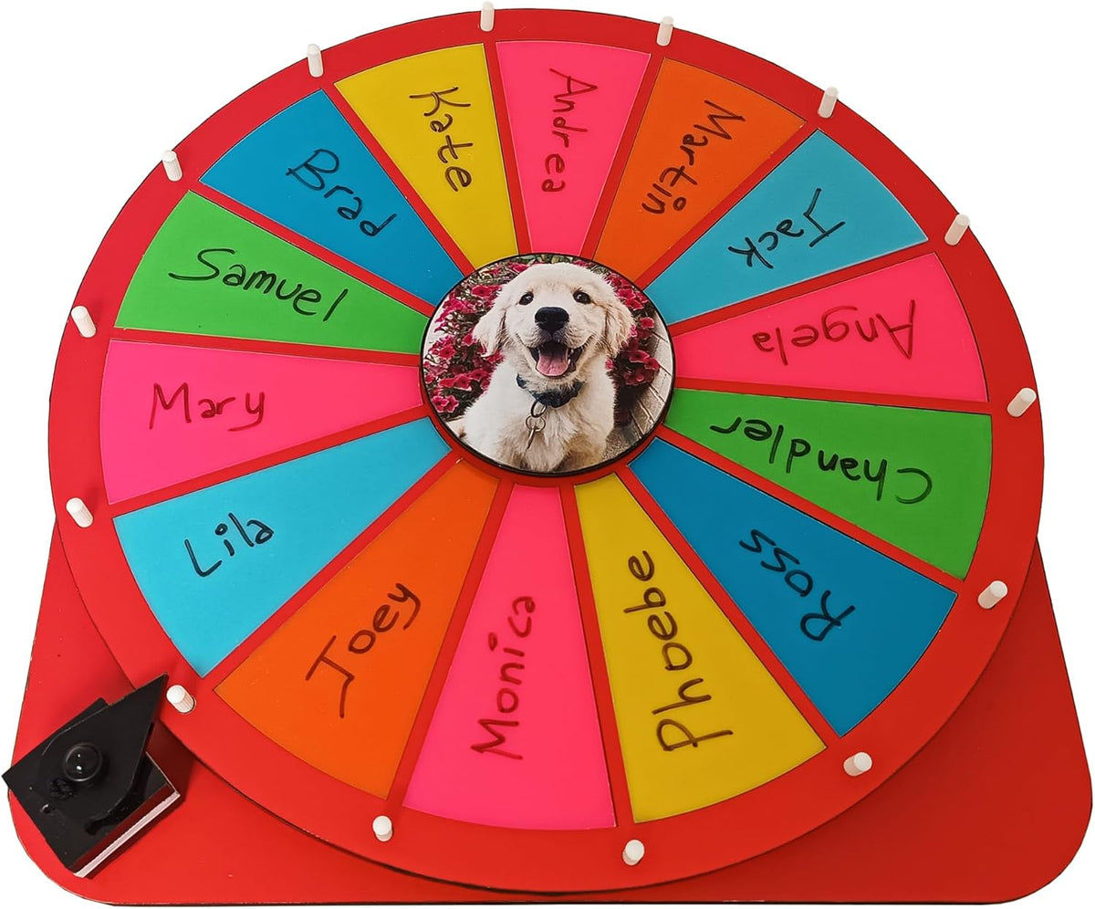 18 Slots Color Tabletop Spinning Prize Wheel D64758