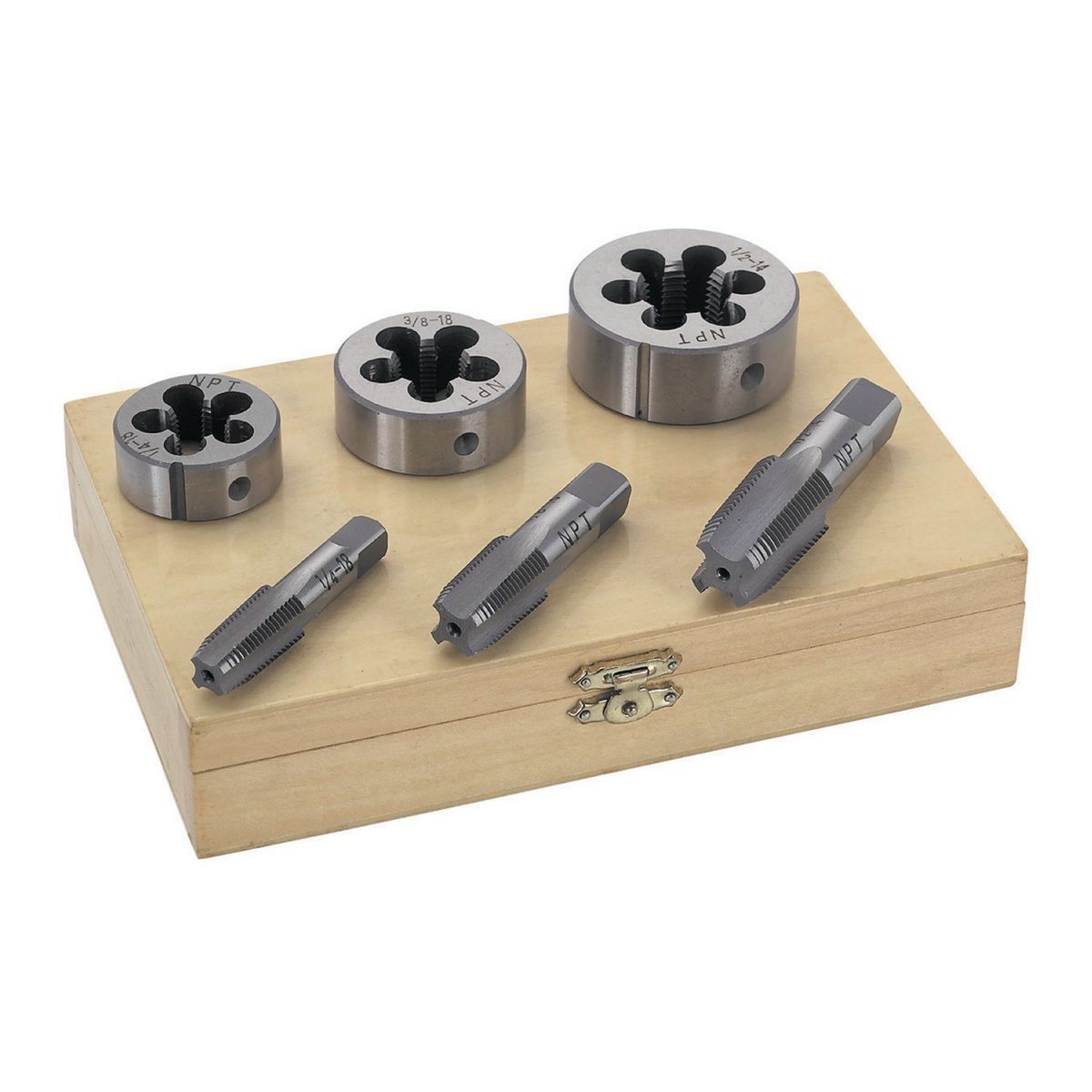 Pipe Tap & Die Set, 6 Piece A636809