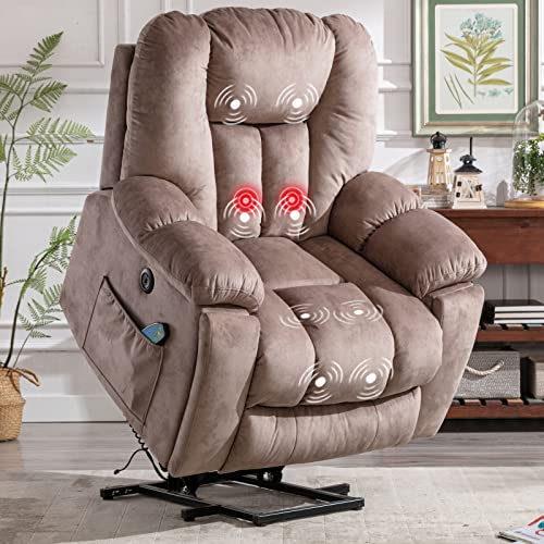 Large Power Lift Recliner Chair with Massage Heat and USB, Gray T94631