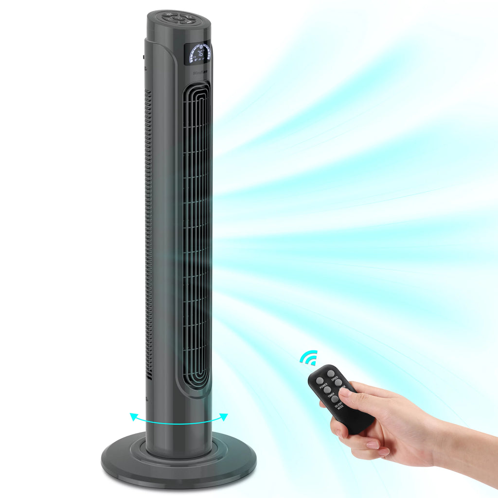 36 Tower Fan with Remote, 3 Speeds 3 Modes 15H Timer, 90° Oscillating, Grey W262018