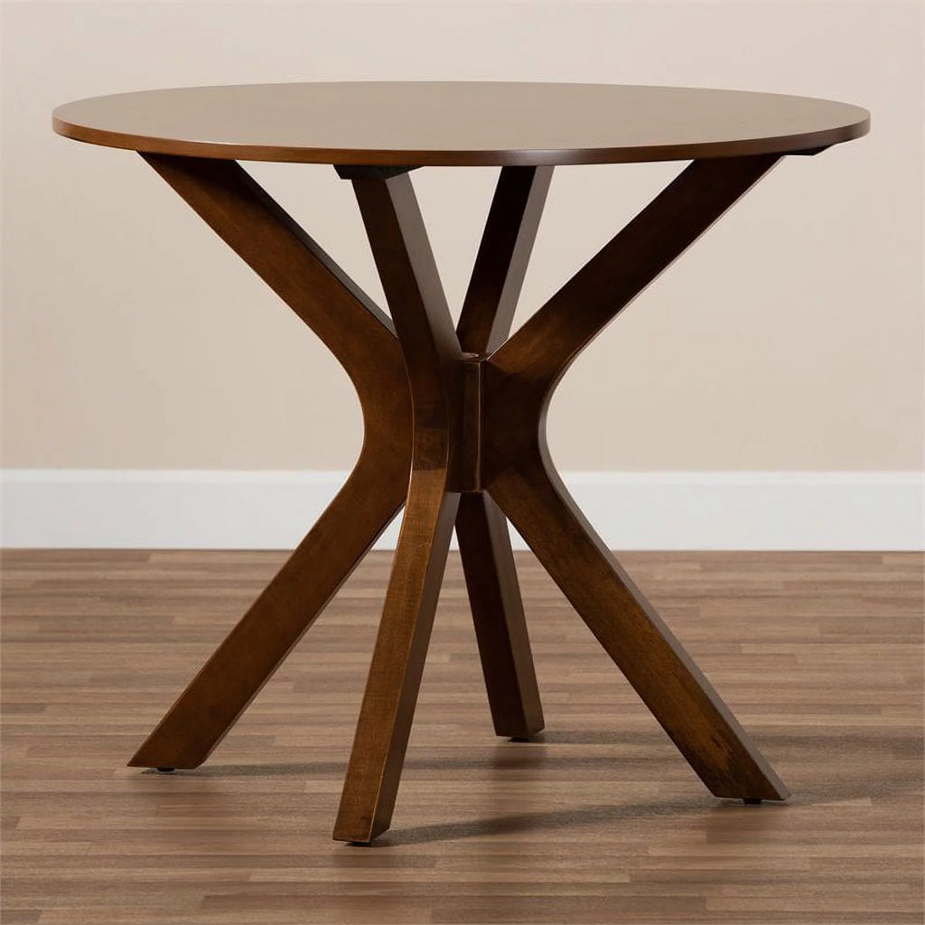 Mahogany Walnut Brown Round Wood Dining Table S226436
