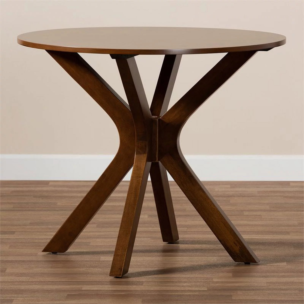Mahogany Walnut Brown Round Wood Dining Table S226436