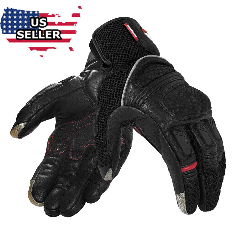 Leather Motorcycle Full Finger Touchscreen Riding Gloves Z47105