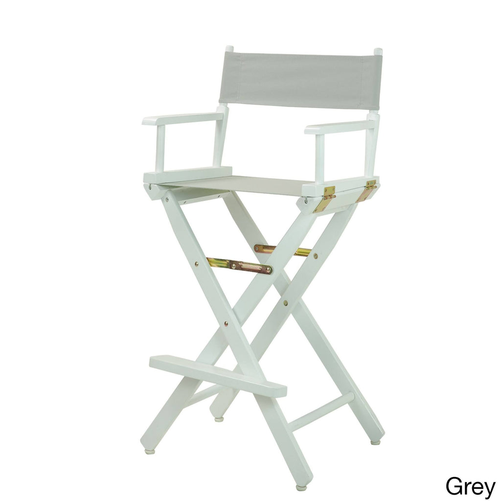 White Frame Gray Canvas Director's Chair Q290188
