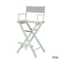 White Frame Gray Canvas Director's Chair Q290188