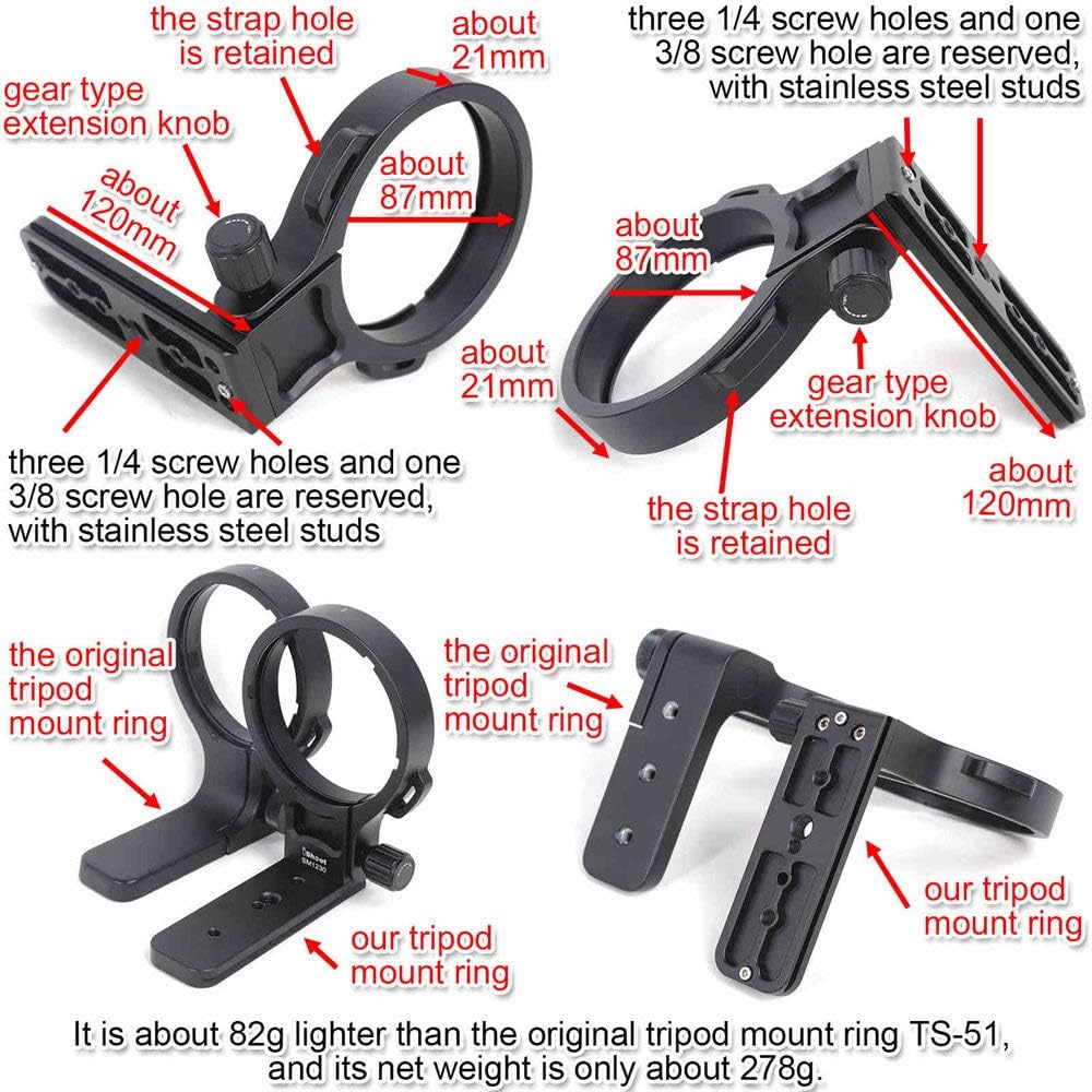 CNC Machined Lens Collar Tripod Mount Ring ARCA Fit K10262