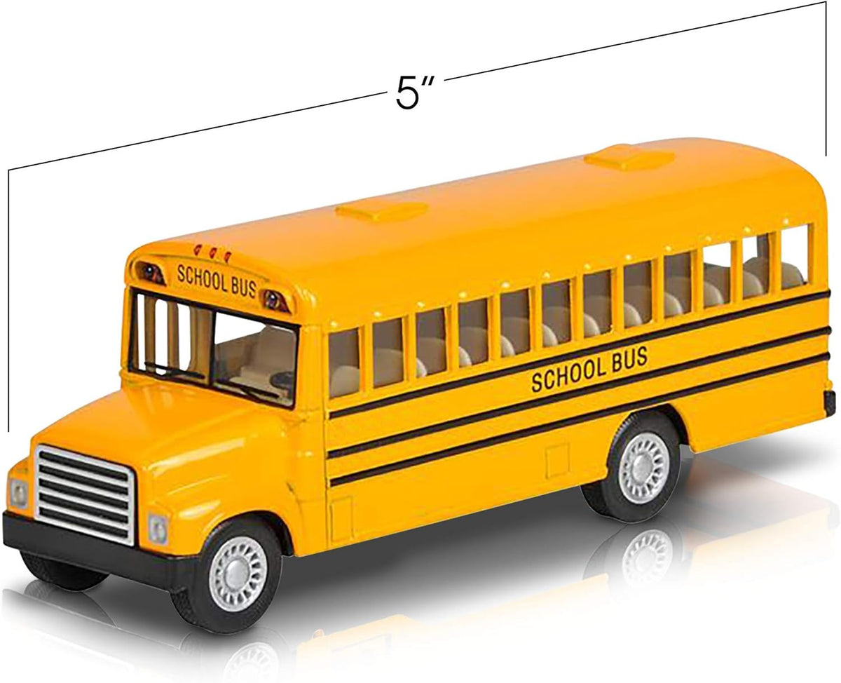 5 Inch Pull Back School Bus Toy Set of 2 Diecast Z2912