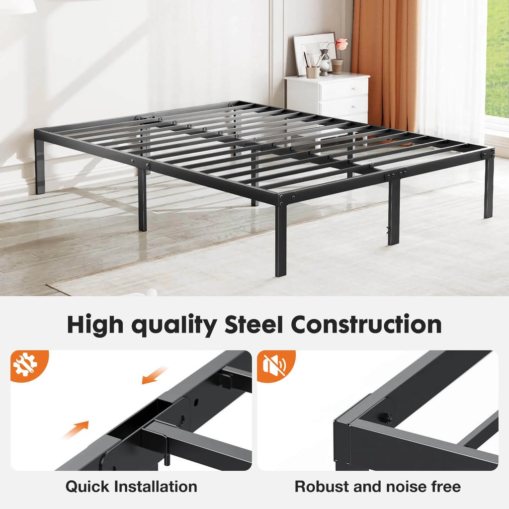 Queen Storage Metal Platform Bed Frame Y36446