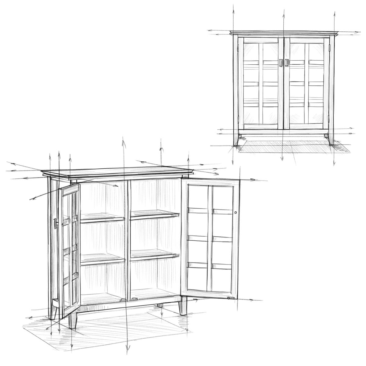 Solid Wood 38 inch Wide Storage Cabinet N386